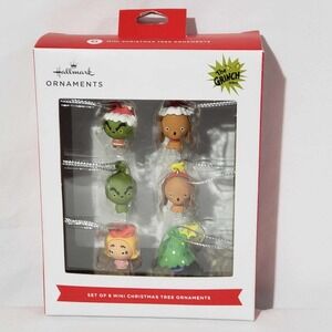 Hallmark Dr. Seuss The Grinch Set Of 6 Mini Christmas Holiday Tree Ornaments NEW